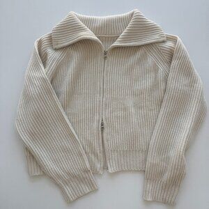 Two-way zipper cardigan